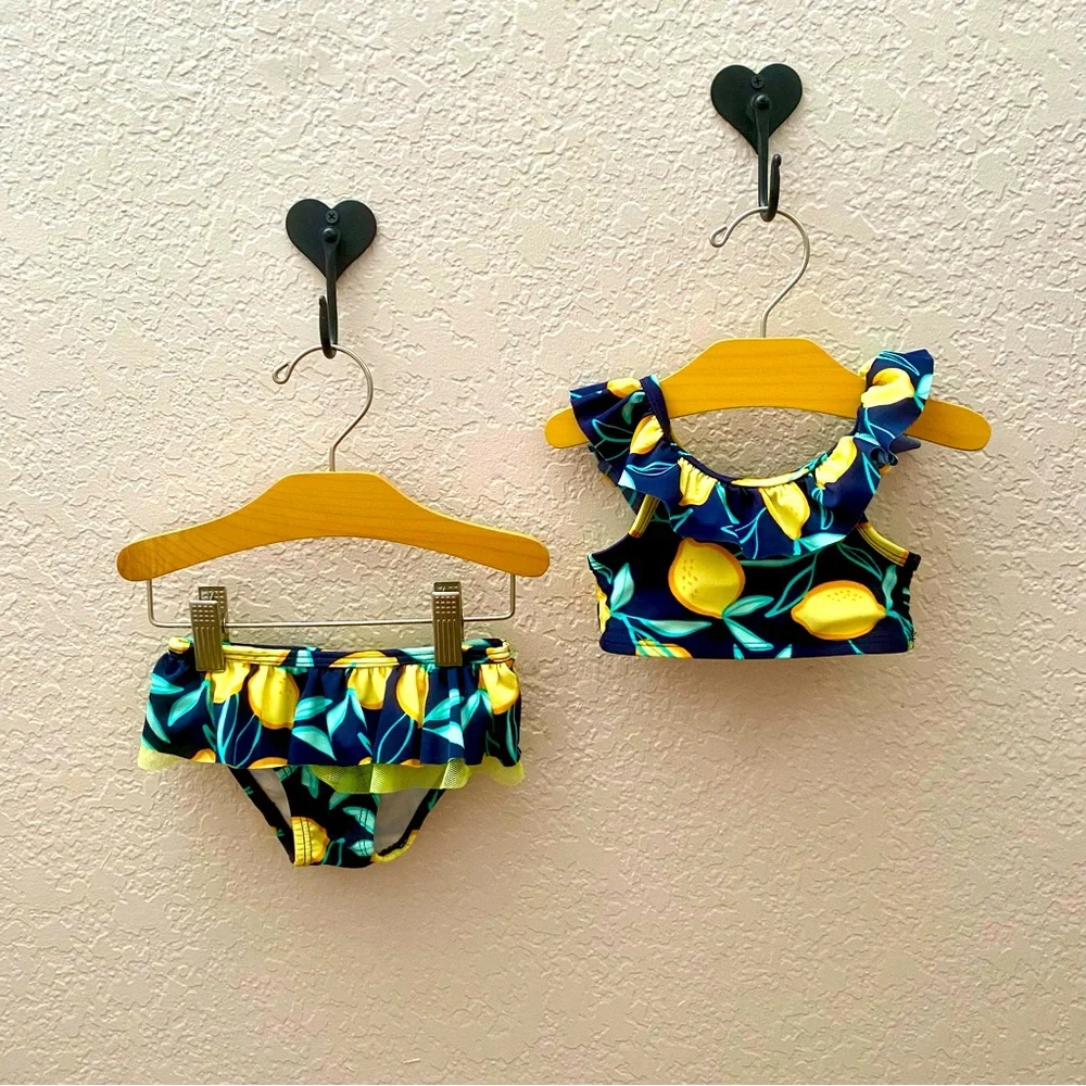 Cat & Jack Ruffle Trim Lemon Bikini Set - Size 12m